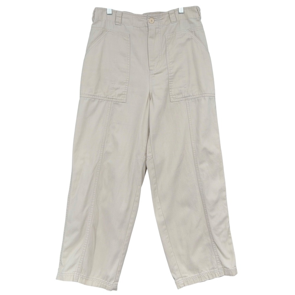Universal Thread Utility Carpenter Pants Women 10 Cotton Beige High Rise Relaxed